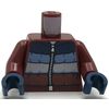 Lego New Dark Red Torso Jacket Padded with Dark Blue Medium Blue Piece