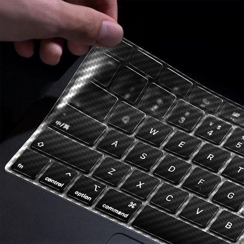 WYGCH Carbon Fiber Gray TPU Keyboard Cover for MacBook 2025-2021 Pro 14" 16" M4 M3 M2 M1 Pro Max Chip,MacBook Air 15" 13.6" M4 M3 M2 A3240 A3241 Chip Keyboard Cover Protective Skin