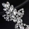 Uongeod Rhinestone Bridal Hair Clips (2PCS) Leaf Wedding Hairpin Bride Pearl Crystal Hair Clip Silver Rhinestone Barrette Elegant Bridal Hair Accessories