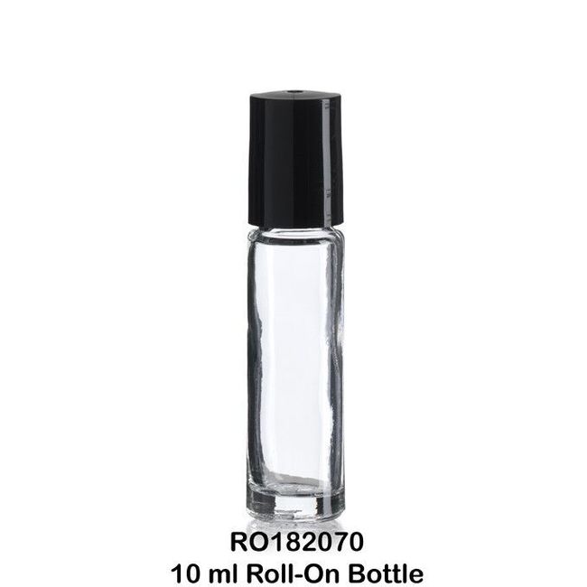 25 Glass Vials - Roll-On Applicator & Cap 10 ml (1/3 Oz.)