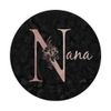 Nana Name Personalized Pink Rose on Black Design
