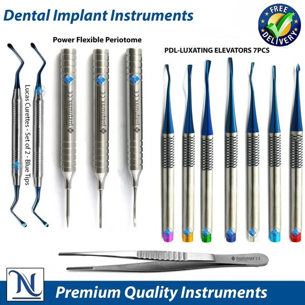 Dental Luxating PDL Periotome Luxation Root Extracting Elevators+Debakey Forceps