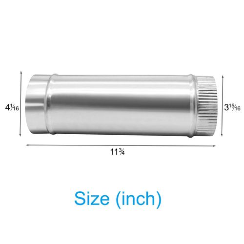 Qlvily 4 inch Round Dryer Exhaust Duct, Galvanized Bathroom Fan Pipe, 12 Inch Long Extendable Duct for Ventilation Equipment