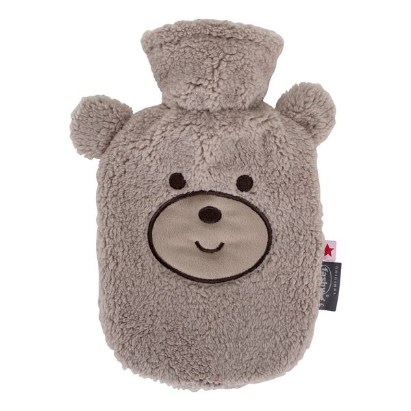 Fashy Taupe Bear Small 0.8L Hot Water Bottle