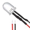 sourcing map 1Pcs 10mm Pre Wired LED, Red DC3-6V Clear Lens, Light Emitting Diodes