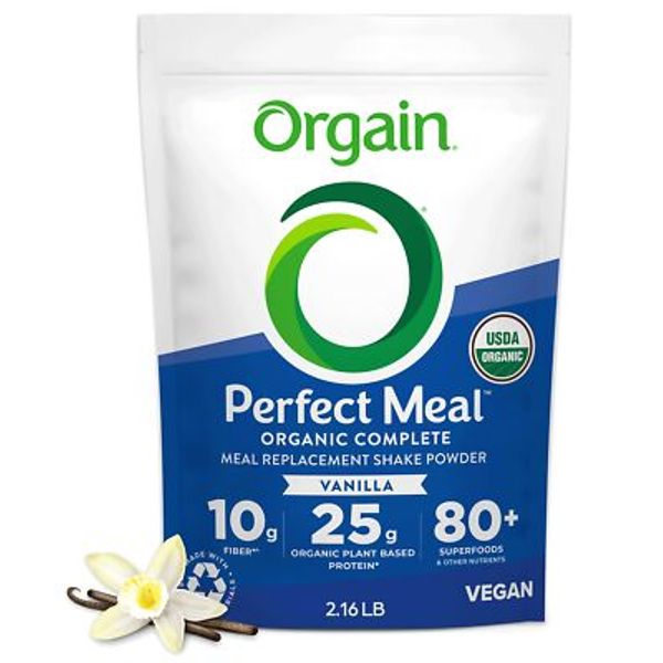 Orgain Perfect Meal Organic Vegan Meal Replacement Protein Powder Vanilla - 2...