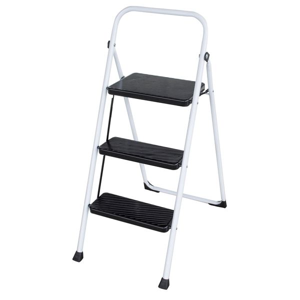 New,AmeriHome Three Step Folding Utility Step Ladder