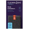 Cleanlogic Detoxify Purifying Charcoal Infused Exfoliating Body Scrubber, Reusable Exfoliator Tool for Smooth and Softer Skin, Daily Skincare Routine, 3 Count Value Pack