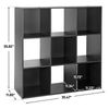 9 Cube Storage Organizer Wooden Display Cube Shelf 5 Removable Back Panels Black