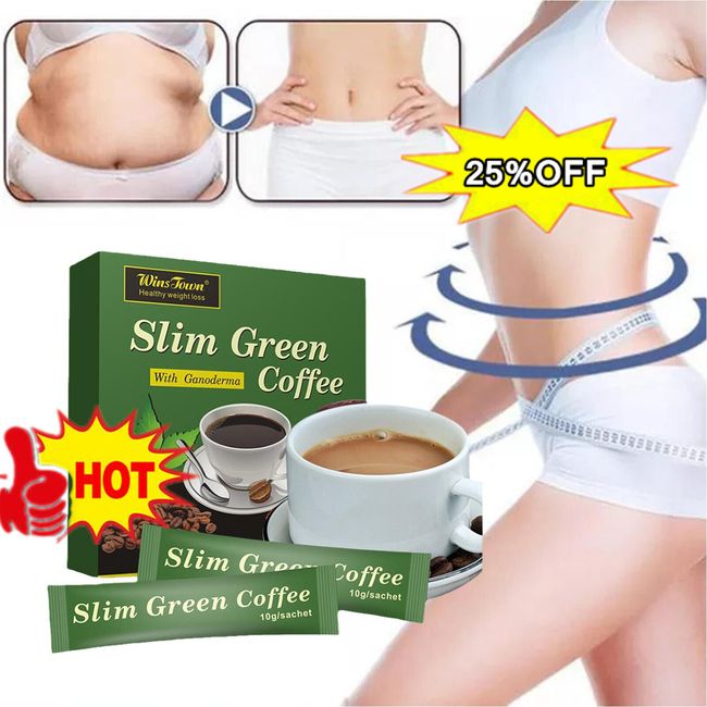 18PCS Slim Green Coffee with Ganoderma Control Weight Detox New Tea Green Coffee