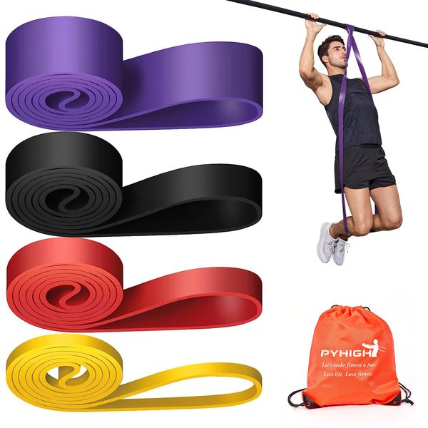 PYHIGH Resistance Bands for Working Out, 4 Resistance Bands Set Men Women, Exercise bands Pull Up Assistance Bands theraband for Stretching Muscle Training Equipment Shape Body Fitness for Home Gym