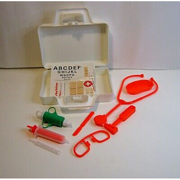 Vintage Toy Doctor Preschool Pretend Play Kit & Case