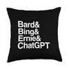 Bing Bard Ernie ChatGPT AI Chatbot Machine Learning Tech Throw Pillow
