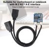 M.2 NGFF to USB Riser Card, Key A-E to Double Port USB2.0 Interface Expansion Card, Cable Adapter, Easy to Install.