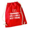 Flox Creative Red Drawstring Bag Cats Girls Best Friend