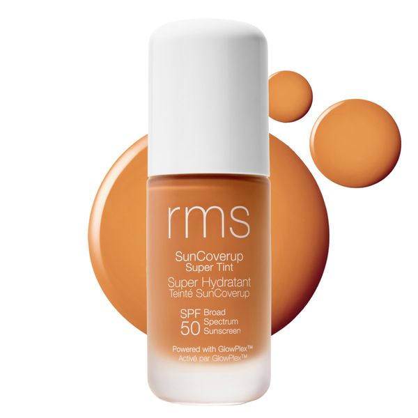 RMS Beauty SunCoverup Super Tint Broad Spectrum SPF 50 Sunscreen - Skin Tint Non Nano Zinc Oxide Mineral Sunscreen, Glowy Tinted Moisturizer with SPF (Caramel)