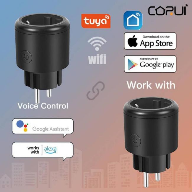 Tuya Wifi Smart Plug Smart Life EU Plug Power Outlet Home Appliance Timer  APP Remote Voice Control for Alexa Google Home