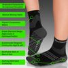 TechWare Pro Compression Socks - Therapy Grade Plantar Fasciitis Sock with Targeted Cushion & Ankle Compression Socks for Men & Women. Arch, Ankle & Foot Support Socks. Blk/Gry Large