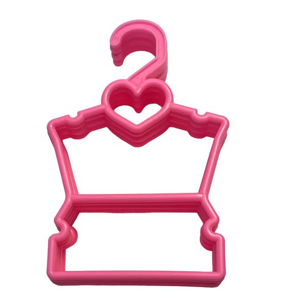 7- Pink Heart Doll Clothes Hangers- Fits 12-14 Inch Doll Clothes