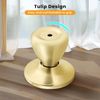 GOBEKOR 1 Pack Privacy Door Knobs Polished Brass Keyless Interior Door Knobs Bed and Bath Tulip Door Knob with Lock Privacy Knob