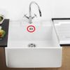 RAK Chrome Ceramic Kitchen Sink Decorative Overflow Cover Plate & Bolt
