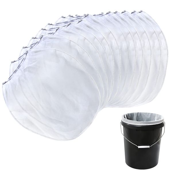 Paint Strainer Bags, 12 Pieces 5 Gallon White Fine Mesh Filter Bag, Bucket El...