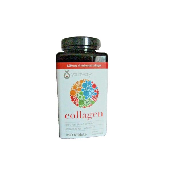 youtheory Collagen Advanced Formula, 390 Tablets Hair Nail Skin Vitamin C