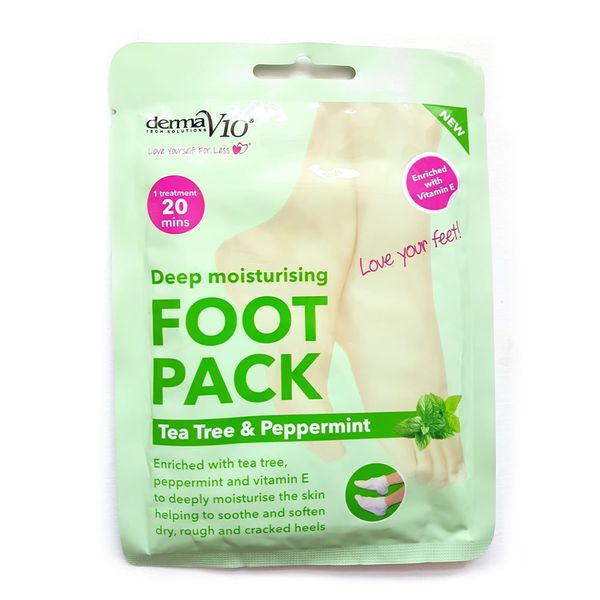 Derma V10 Deep Moisturising Foot Pack Tea Tree & Peppermint (2)