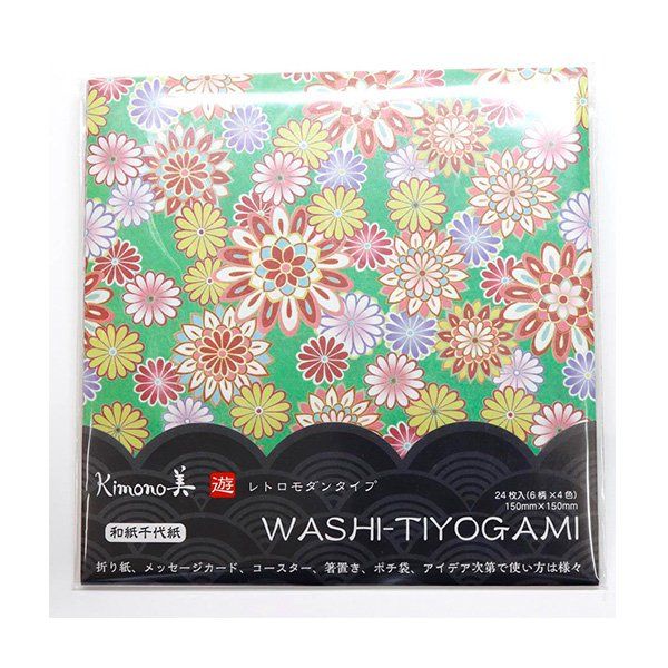 Kamiiso Washi Retro Modern Pattern Chiyogami Origami Paper 24 Sheets