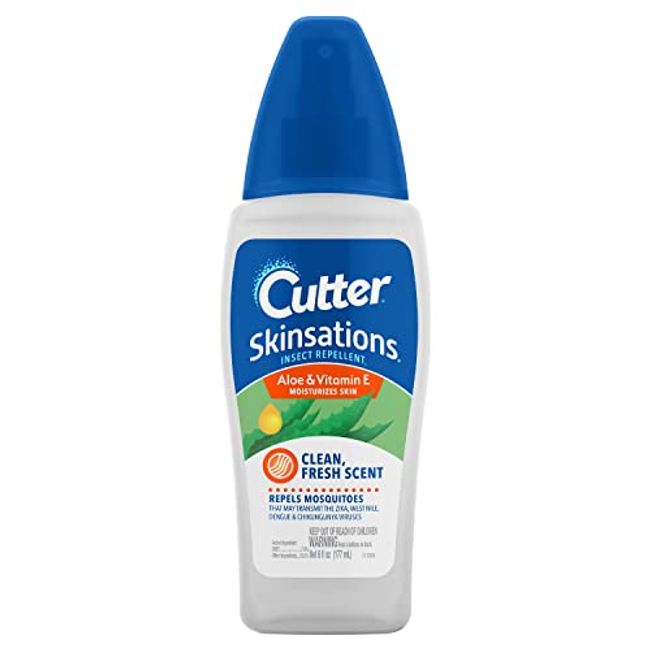 Cutter Skinsations Insect Repellent, Mosquito Repellent, Repels Mosquitoes, 7% DEET, 6 fl Ounce (Pump Spray)