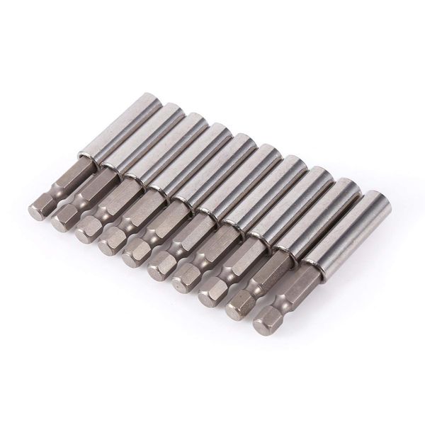 Oubit Bit Holder, 10Pcs Strong Magnetic 1/4 Inch Hexagonal Shaft Extend-Socket, for Cordless Screwdriver, Electric Drill, Impact Screwdriver, Drill Bits