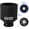 DAKCOS 46mm Socket 1/2" Drive 12 Ponit Impact Wrench Socket Drive Shaft Tool Power Socket, CR-MO Deep Socket