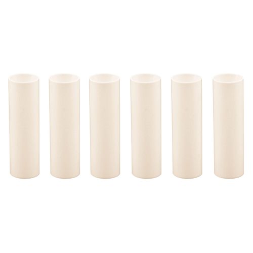 Creative Hobbies 3 Inch Tall Cream Plastic Candle Covers Sleeves Chandelier Socket Covers - Slip Over E12 Candelabra Base Sockets | Set of 6