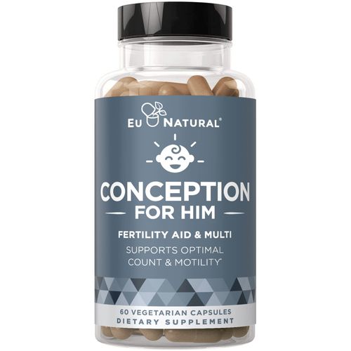 Conception Men Fertility Supplements - Triple Action Male Fertility Supplement for Optimal Count, Motility Strength - Ashwagandha, Folate Folic Acid, Magnesium & Zinc - 60 Veg Soft Capsules