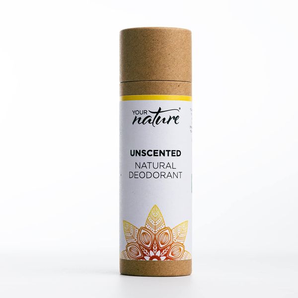 YOUR NATURE – Unscented Natural Deodorant Stick/Plastic Free & Recyclable/Natural Ingredients/Vegan & Eco Friendly/Cruelty & Toxin Free/Handmade in UK – 70g