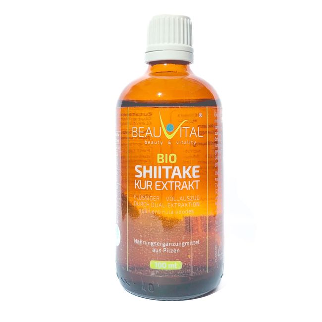 Bio Shiitake Extrakt flüssig Vollauszug Lentinula edodes durch Dualextraktion aus Shiitake Pulver in Glyzerin, 100ml