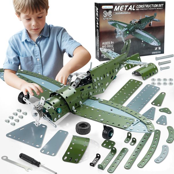 Geangvn Metal Model Airplane Building Toys for Ages 8-13 14 and Up, 285pcs Plane Stem Toys for Boys Age 8-12, Assembly Jet Kits for Kids 8-10, Birthday for 9 10 11 Year Old Boys Adults