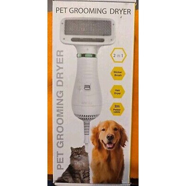 PET GROOMING DRYER 2 In 1 Slicker Brush And Hair Dryer In Box Lightly Used (Rc1)