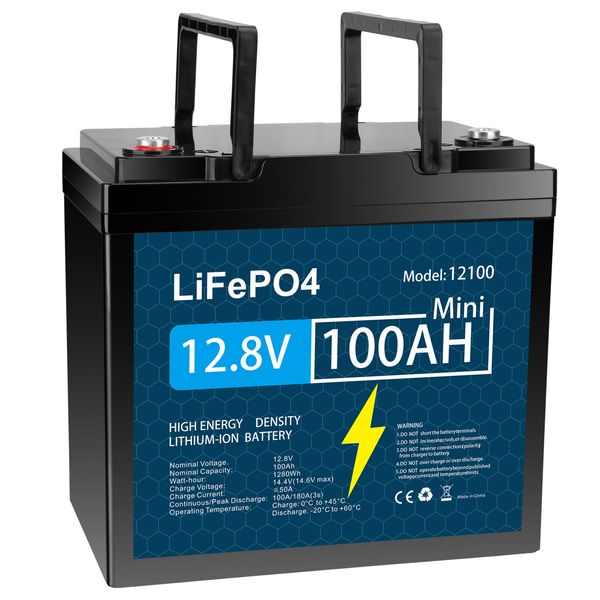 12V 100Ah LiFePO4 Lithium Battery BMS for Solar RV Off-grid Trolling Motor Boat