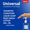 Universal Shampoo and Conditioner Pump for 1L Bottles, 2-Pack, White