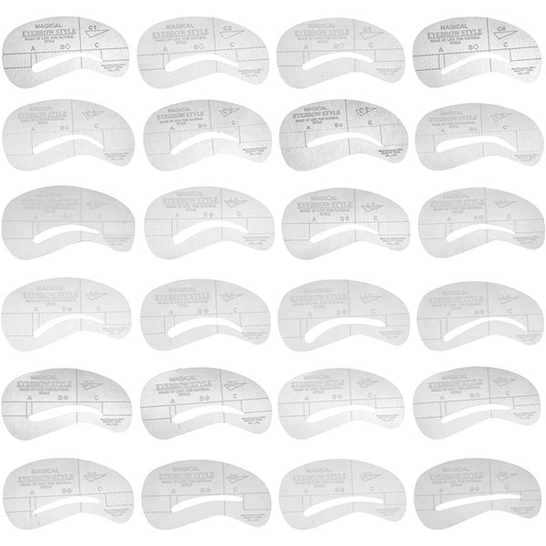 24 Pcs Styles Eyebrow Grooming Shaping Stencil Card Kit, Drawing Eyebrow Thrush Template Shaping Shaper DIY Makeup Beauty Tools