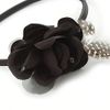 Thin Black With Side Silk & Feather Rose Flower Alice/Hair Band/HeadBand
