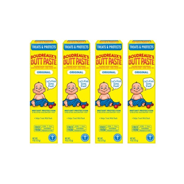 Boudreauxs Butt Paste Diaper Rash Ointment 4oz (Pack of 4)