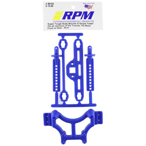 RPM 80165 Shock Tower/Adjustable Mounts Blue T/E-Maxx Blue