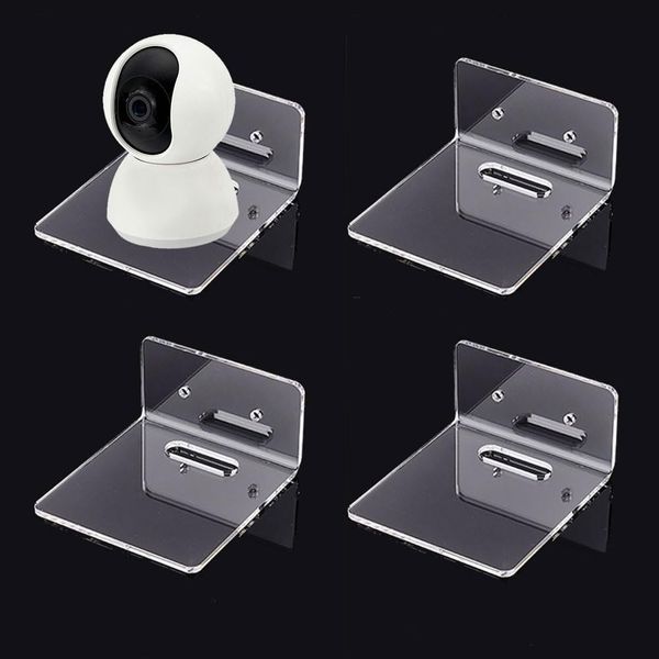 Pandahall 4 Wandregale, Acryl Schwebende Regale Kleine Mini Wand Regalleisten Selbstklebende Hängeregale Für Intelligente Lautsprecher Actionfiguren Mit Kabelclips Klebe Und Bohrinstallation