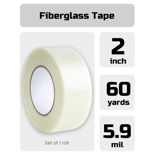 Lichamp Strapping Tape 2 inches, 60 Yards Reinforced Packing Tape Wide Fiberglass Tape Filament Nylon Tape