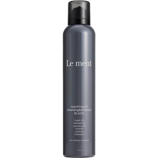 Le ment Carbonated Shampoo Black, High Concentration 9000PPM Carbonate & Clay Black Whip, Sensual Savon Scent