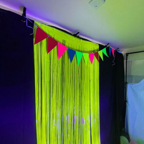 3 Pack 3.28ft x 6.56ft Glow in The Dark Party Decor Supplies for Wedding Birthday Baby Shower Bachelorette Banners Decorations（Fluorescent Macaron Yello