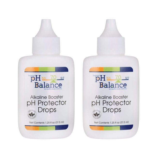 Swanson Alkaline Booster - pH Protector Drops with 12.25 pH Rating - Make Your Own Alkaline Water - Add to Distilled Water to Help Maintain pH Balance (1.25 Fl Oz) 2 Pack
