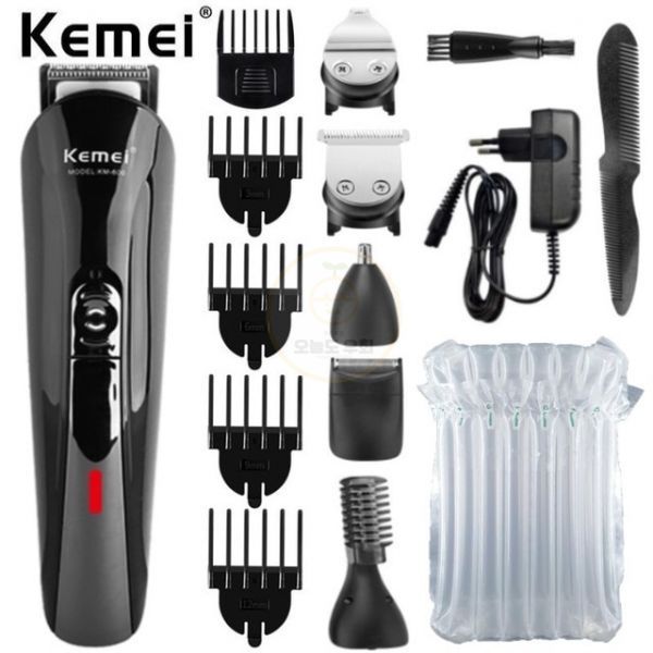 Nose Hair Shaver Kemei Men's KM-600 Electric Hair Clipper Beard Trimmer Hair Cutting 11 in 1 Styling Tools